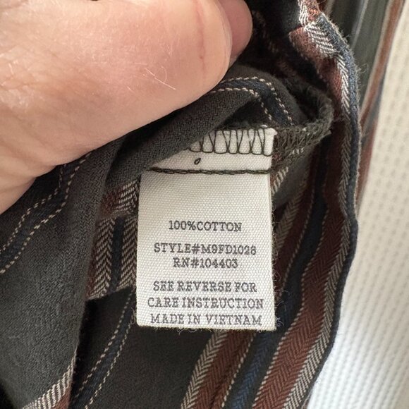 Day to Day Blu Pepper small neutral chevron pattern dress puff sleeves pockets - Picture 2 of 5